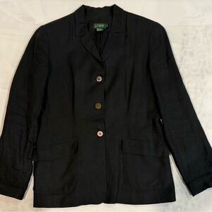 J. Crew Original ‘80s - 90’s Black Linen Women's Blazer